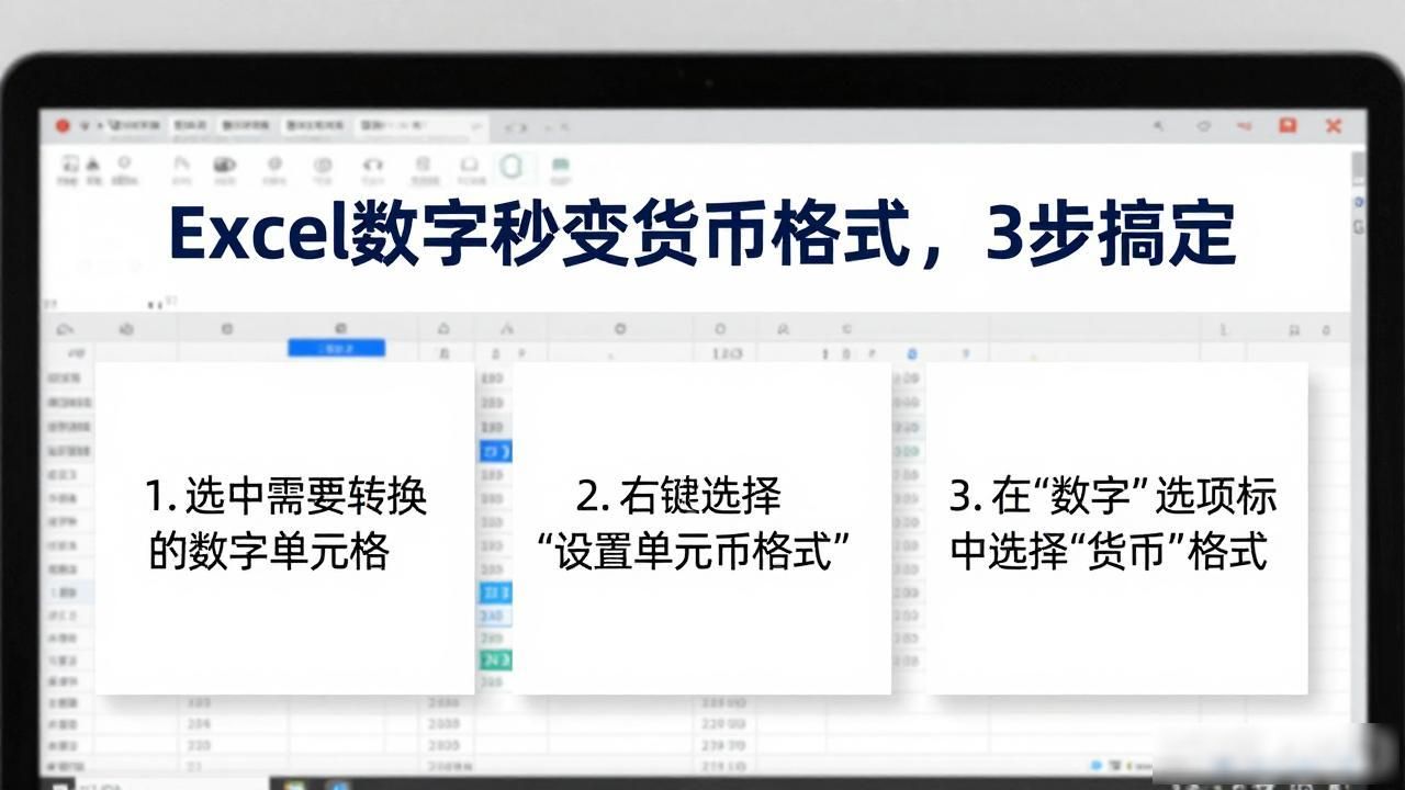 Excel数字秒变货币格式，3步搞定