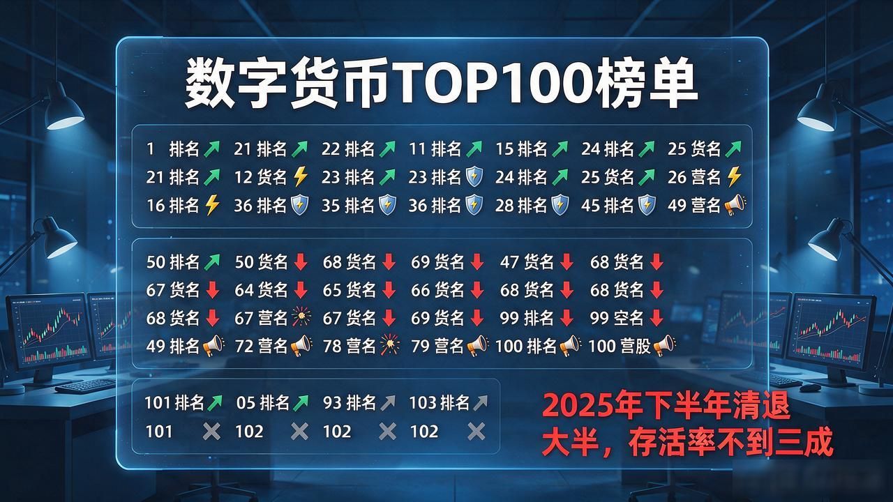 数字货币TOP100又更新了，但真正能拿出手的不超过十个