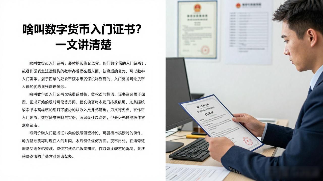 啥叫数字货币入门证书？一文讲清楚
