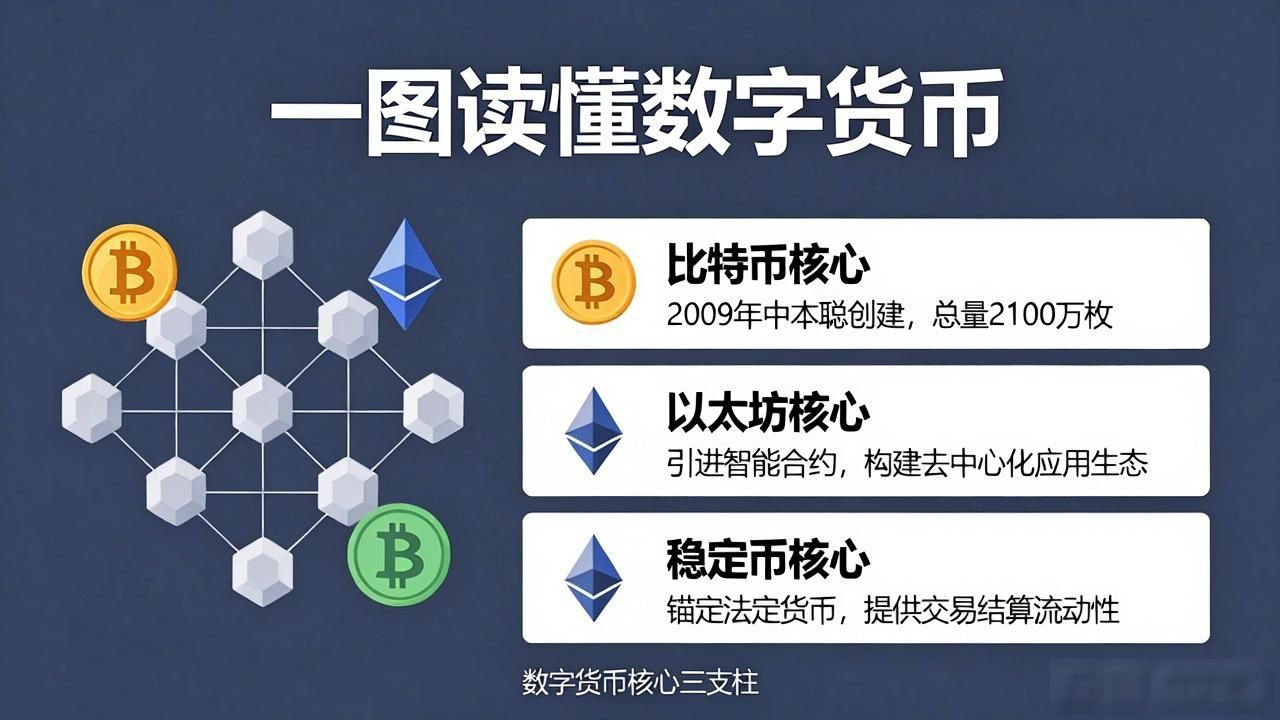 一图读懂数字货币：比特币 Ethereum 稳定币全解析