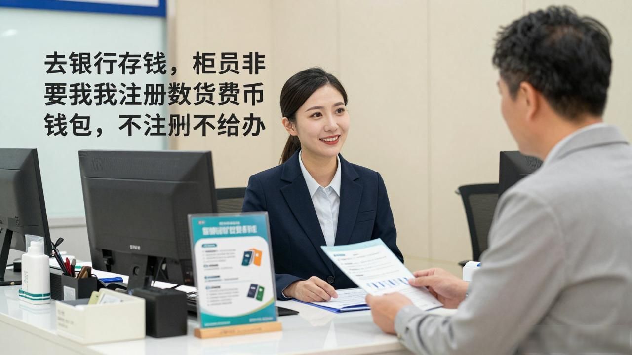 去银行存钱,柜员非要我注册数字货币钱包,不注册不给办