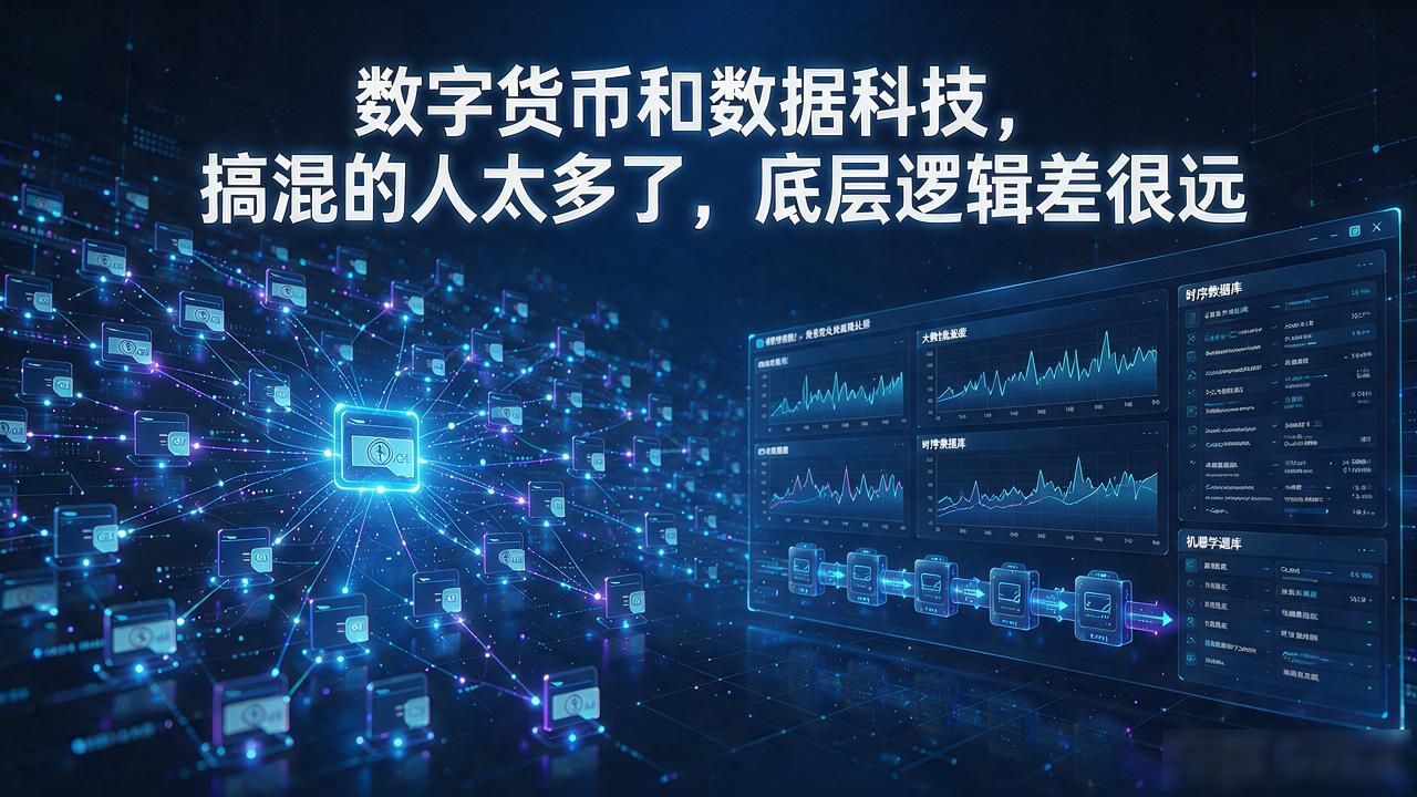 数字货币和数据科技，搞混的人太多了，底层逻辑差很远