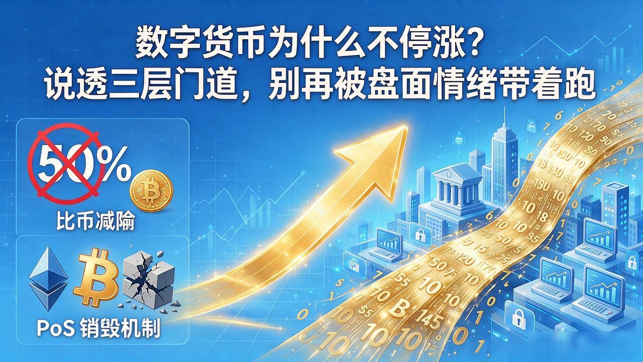 数字货币为什么不停涨？说透三层门道，别再被盘面情绪带着跑