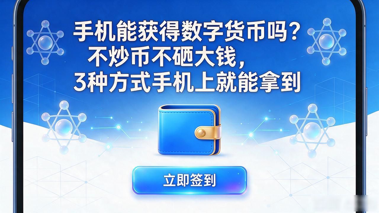 手机能获得数字货币吗？不炒币不砸大钱，3种方式手机上就能拿到