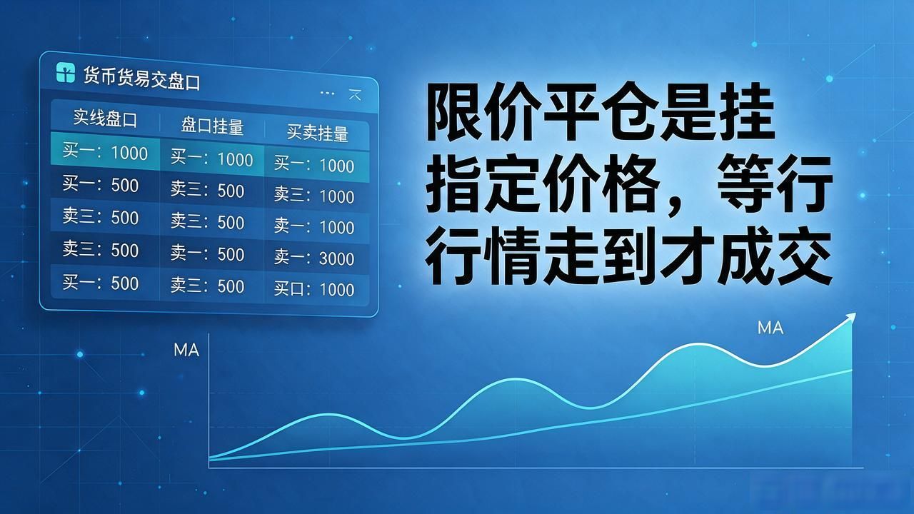 数字货币怎样平仓交易？市价单、限价单、止损单三种操作讲透