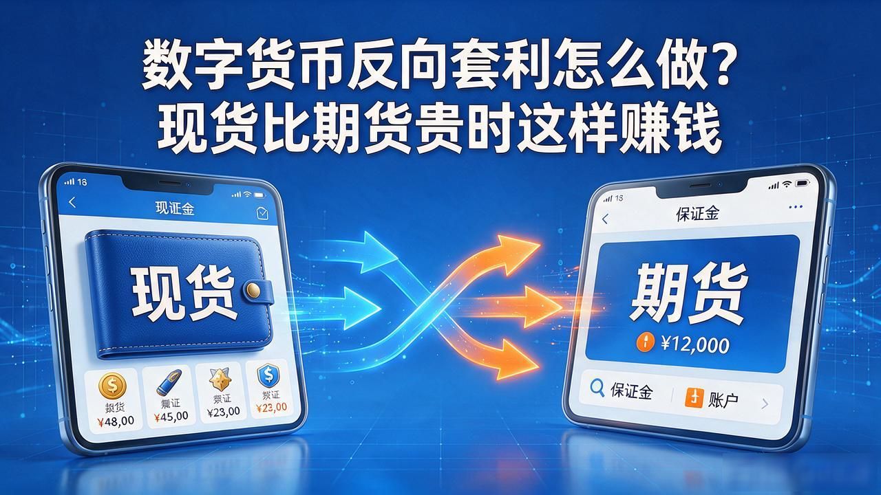 数字货币反向套利怎么做？现货比期货贵时这样赚钱