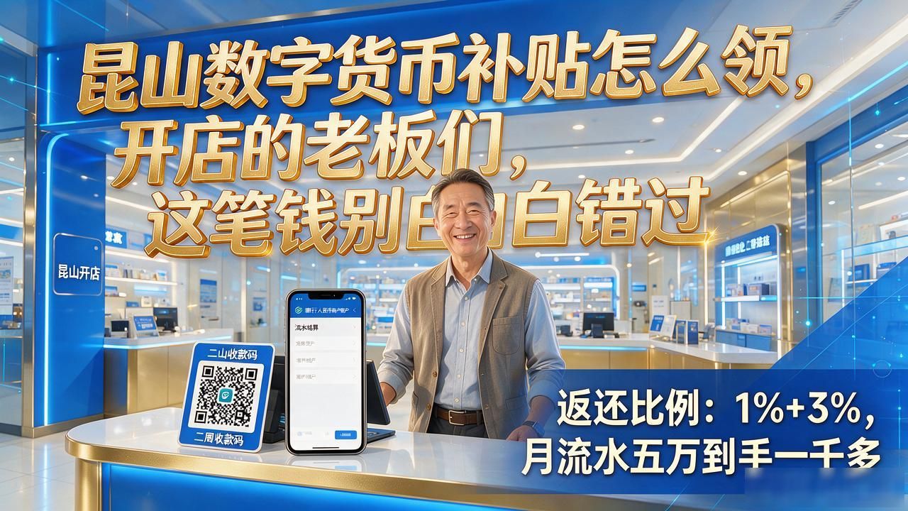 昆山数字货币补贴怎么领，开店的老板们，这笔钱别白白错过