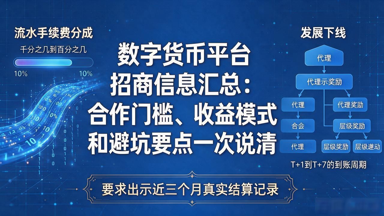 数字货币平台招商信息汇总：合作门槛、收益模式和避坑要点一次说清
